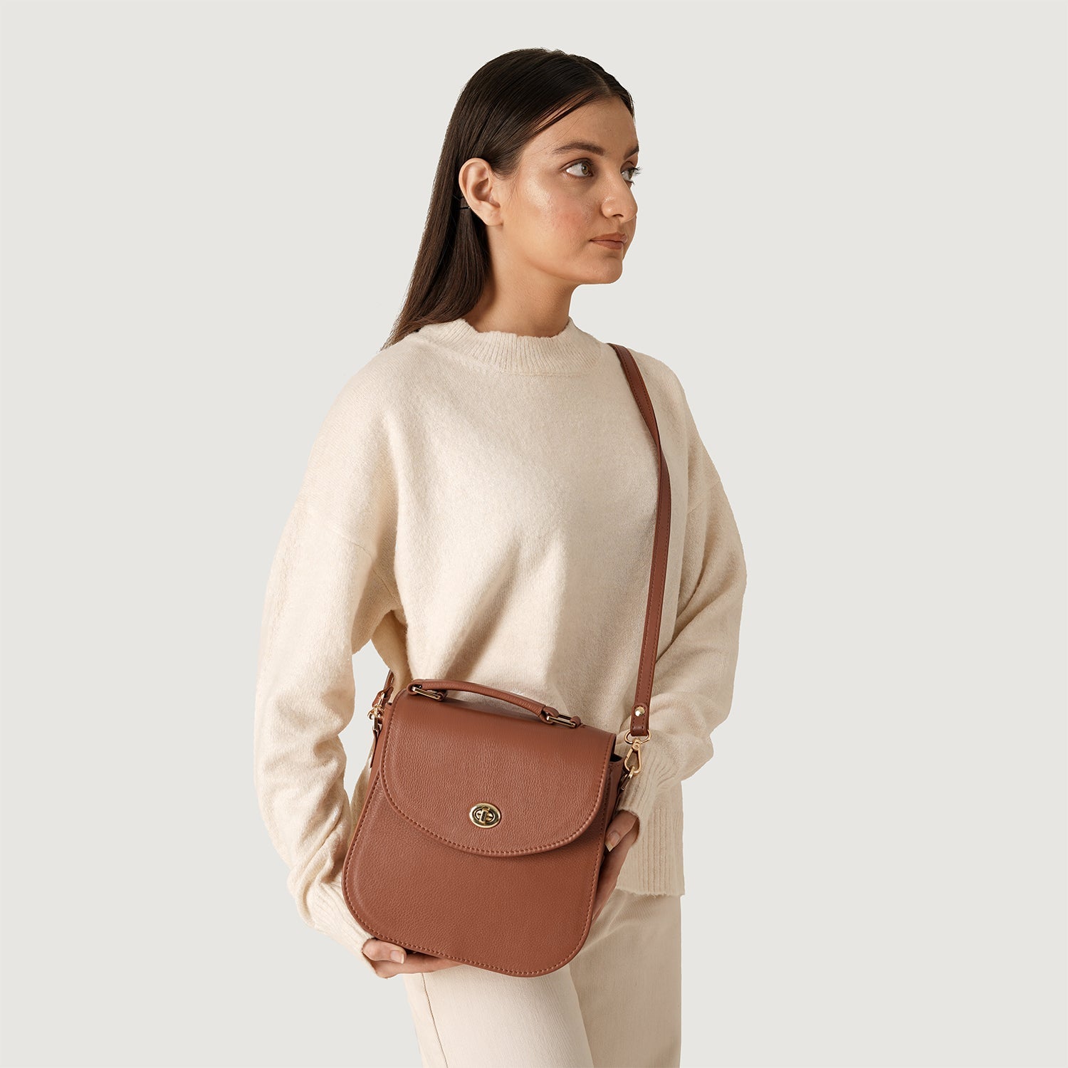 The Sandra Brown Leather Saddle Bag by Dash Racegear - unisex Leather Bag view 9