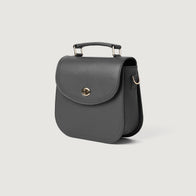 The Sandra Grey Leather Saddle Bag by Dash Racegear - women Leather Bag view 3