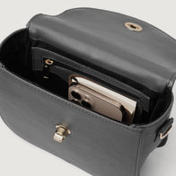 The Sandra Grey Leather Saddle Bag by Dash Racegear - women Leather Bag view 6
