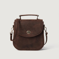 The Sandra Vintage Distressed Brown Leather Saddle Bag by Dash Racegear - women Leather Bag view 1