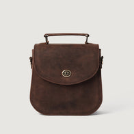 The Sandra Vintage Distressed Brown Leather Saddle Bag by Dash Racegear - women Leather Bag view 3