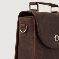 The Sandra Vintage Distressed Brown Leather Saddle Bag by Dash Racegear - women Leather Bag view 4