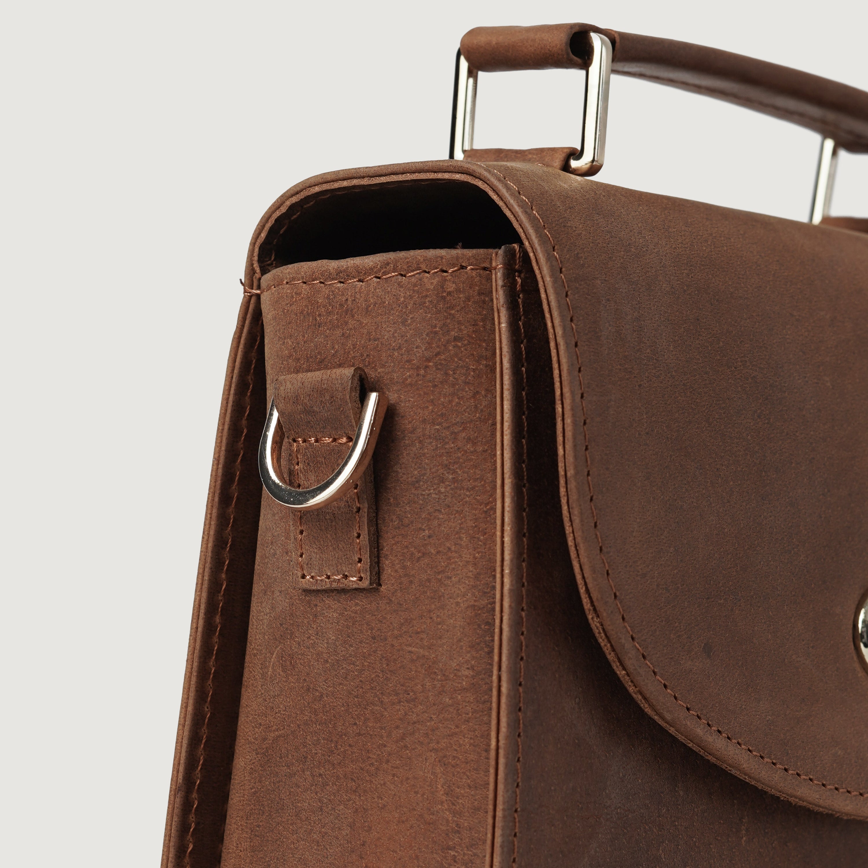 The Sandra Vintage Tan Leather Saddle Bag by Dash Racegear - women Leather Bag view 7