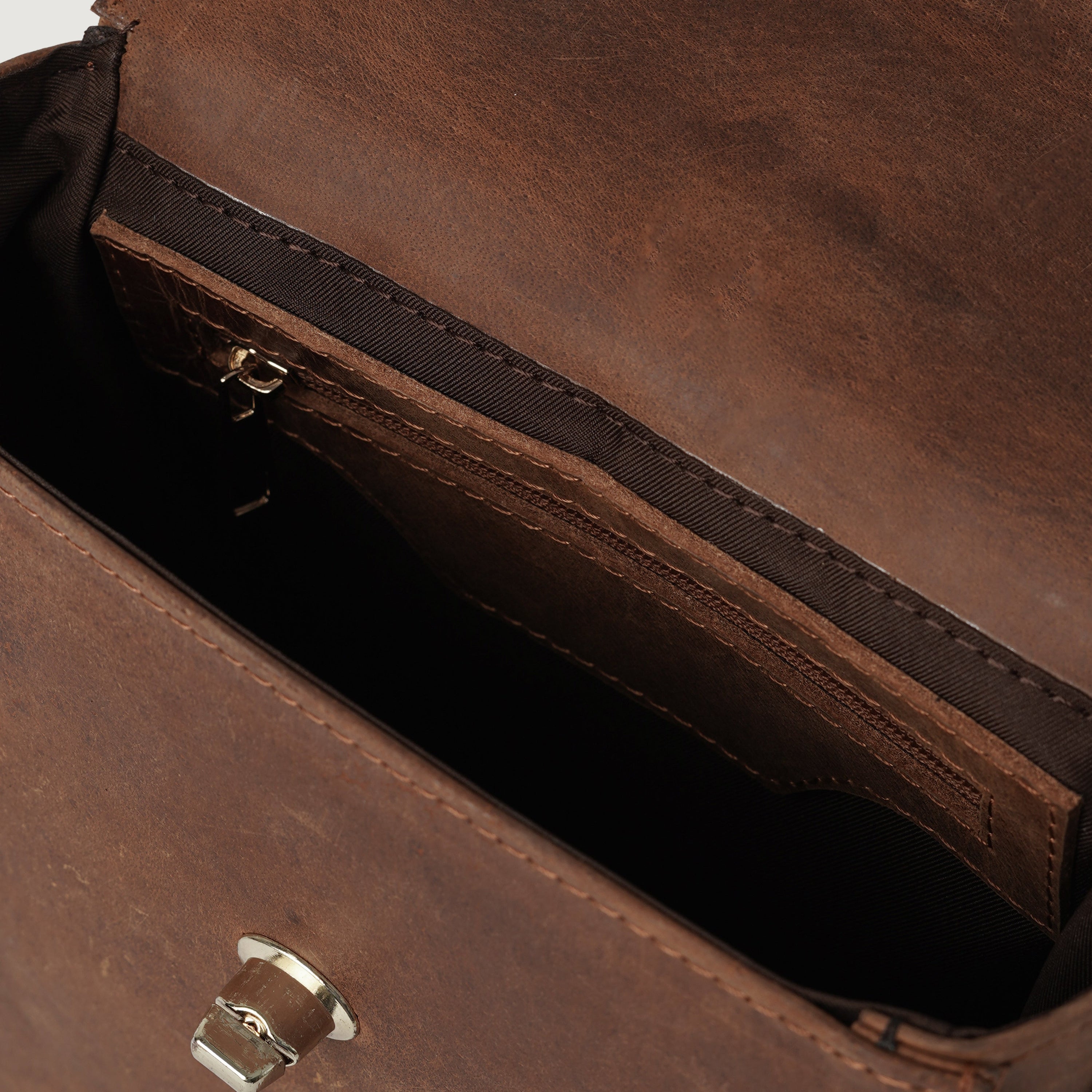 The Sandra Vintage Tan Leather Saddle Bag by Dash Racegear - women Leather Bag view 8