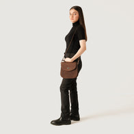 The Sandra Vintage Tan Leather Saddle Bag by Dash Racegear - women Leather Bag view 9