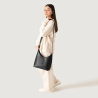The Stefani Black Leather Hobo Bag by Dash Racegear - women Leather Bag view 2