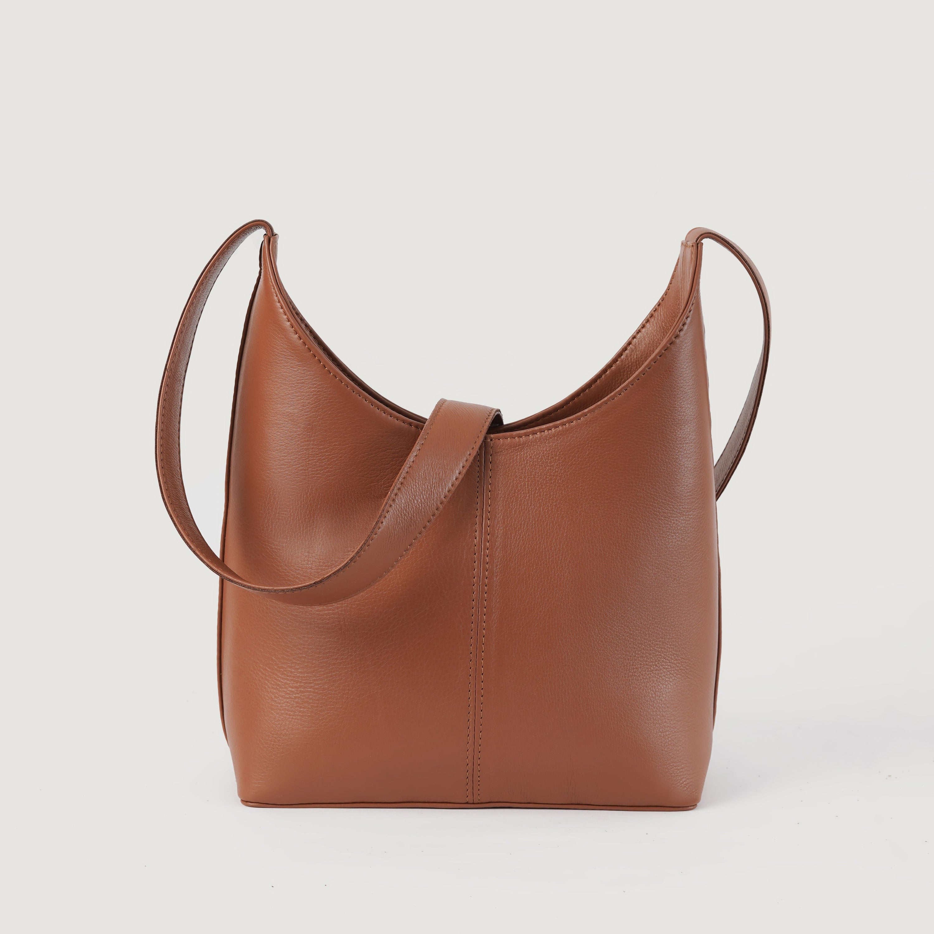 The Stefani Brown Leather Hobo Bag by Dash Racegear - men Leather Bag view 1
