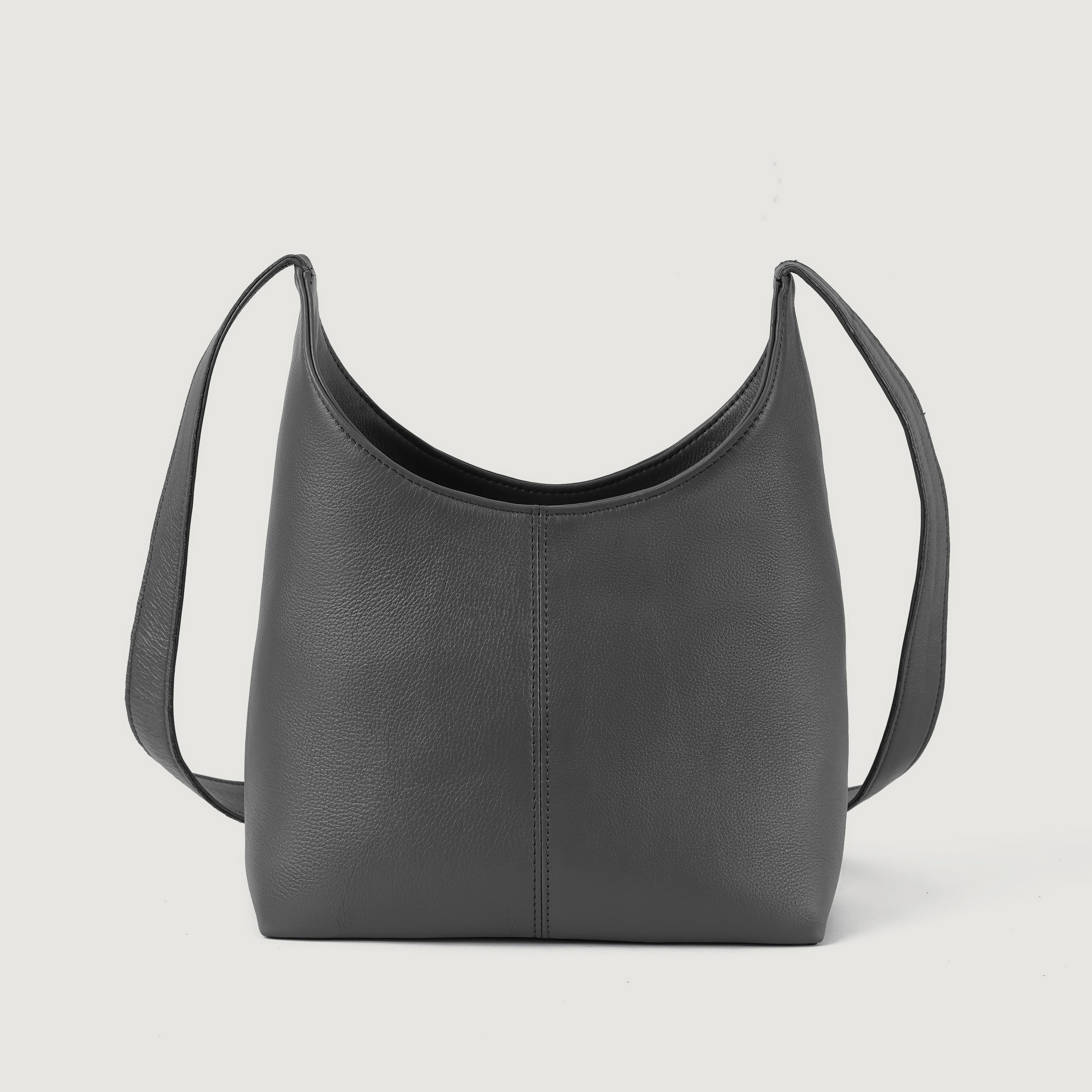 The Stefani Grey Leather Hobo Bag by Dash Racegear - women Leather Bag view 3