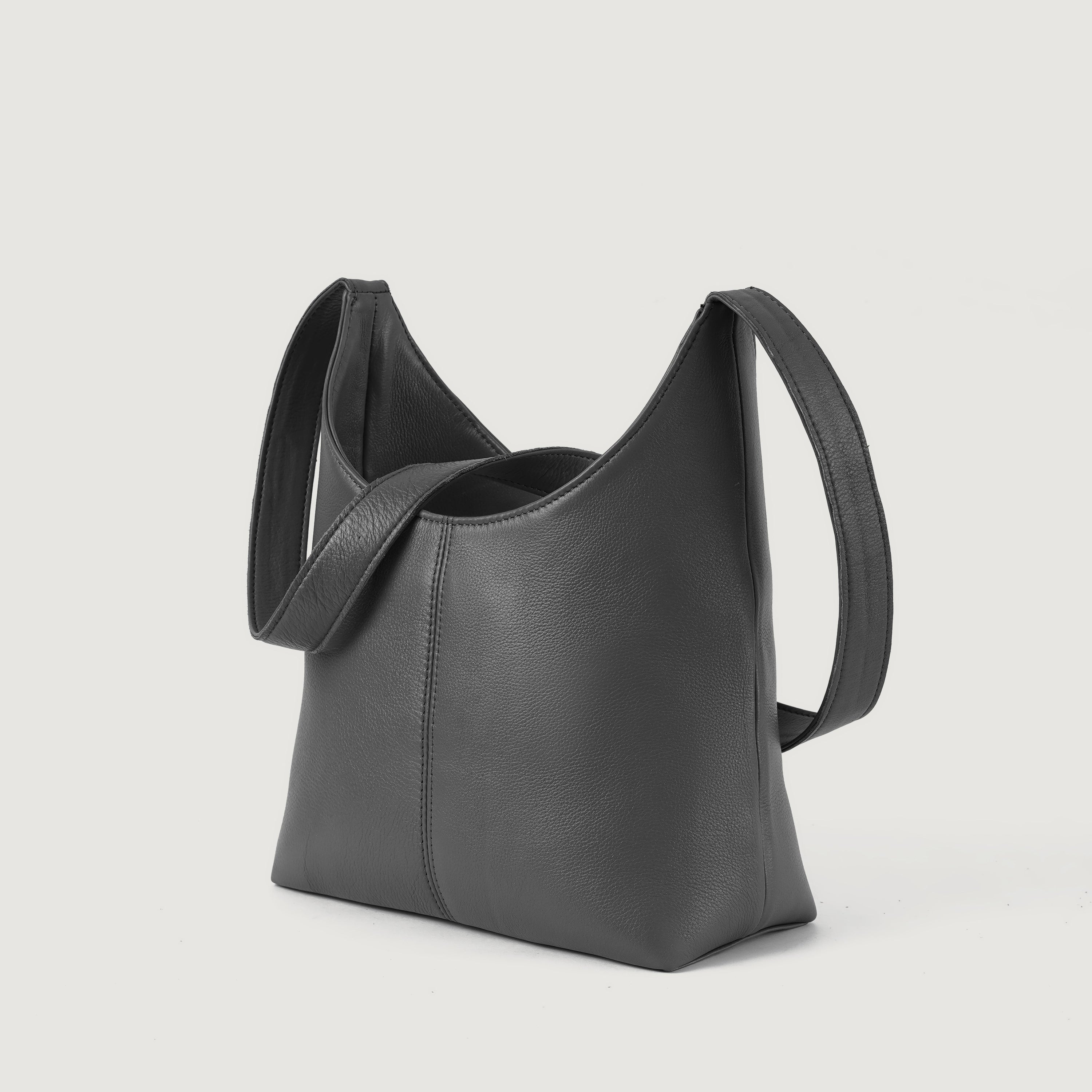 The Stefani Grey Leather Hobo Bag by Dash Racegear - women Leather Bag view 6
