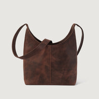 The Stefani Vintage Distressed Brown Leather Hobo Bag by Dash Racegear - women Leather Bag view 1