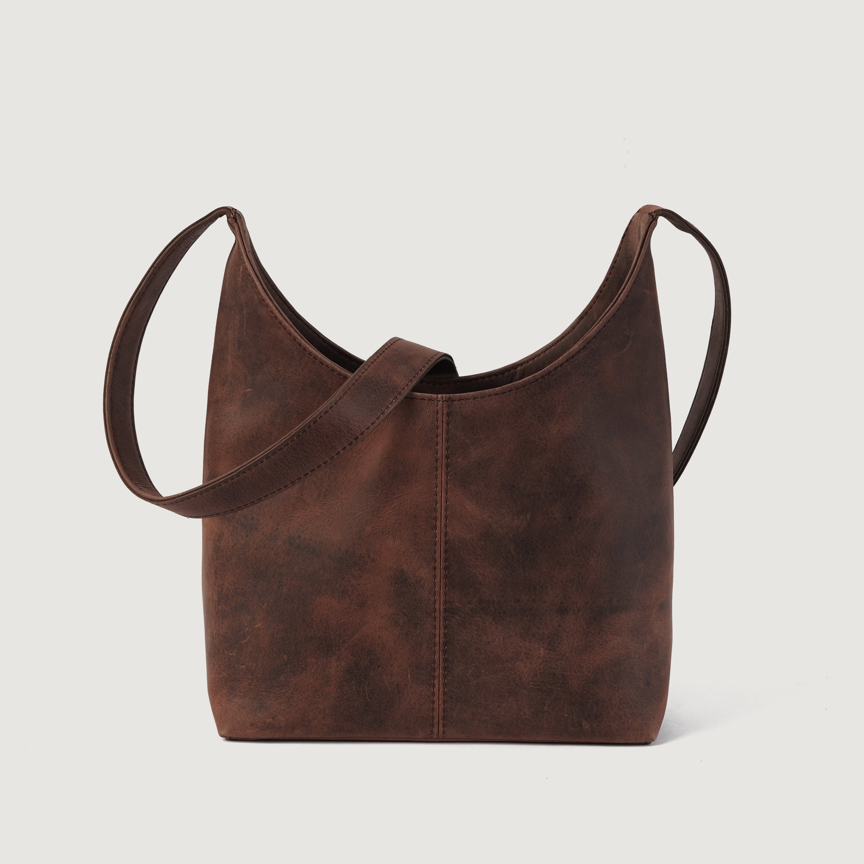 The Stefani Vintage Distressed Brown Leather Hobo Bag by Dash Racegear - women Leather Bag view 1