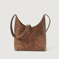 The Stefani Vintage Tan Brown Leather Hobo Bag by Dash Racegear - unisex Leather Bag view 1