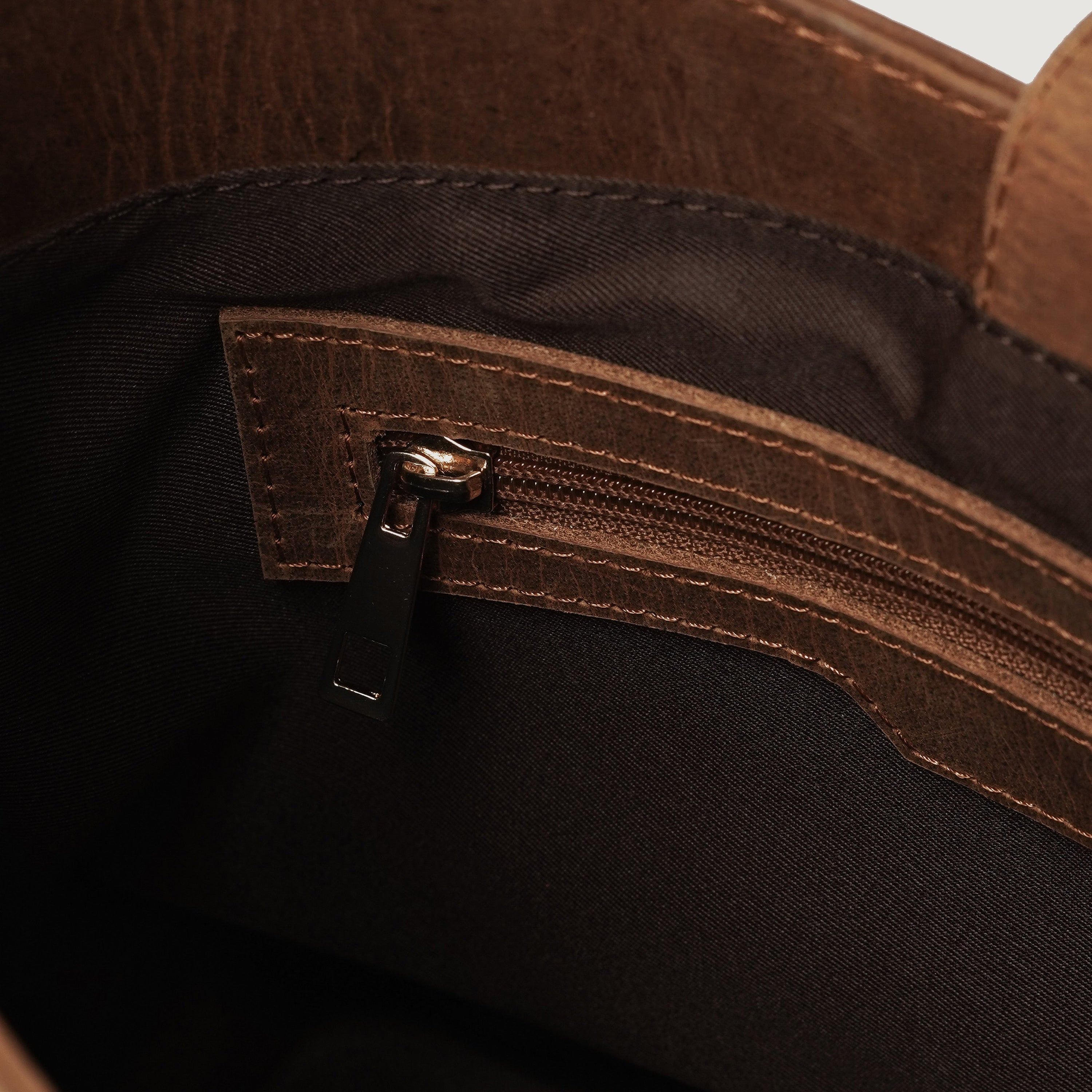 The Stefani Vintage Tan Brown Leather Hobo Bag by Dash Racegear - unisex Leather Bag view 5