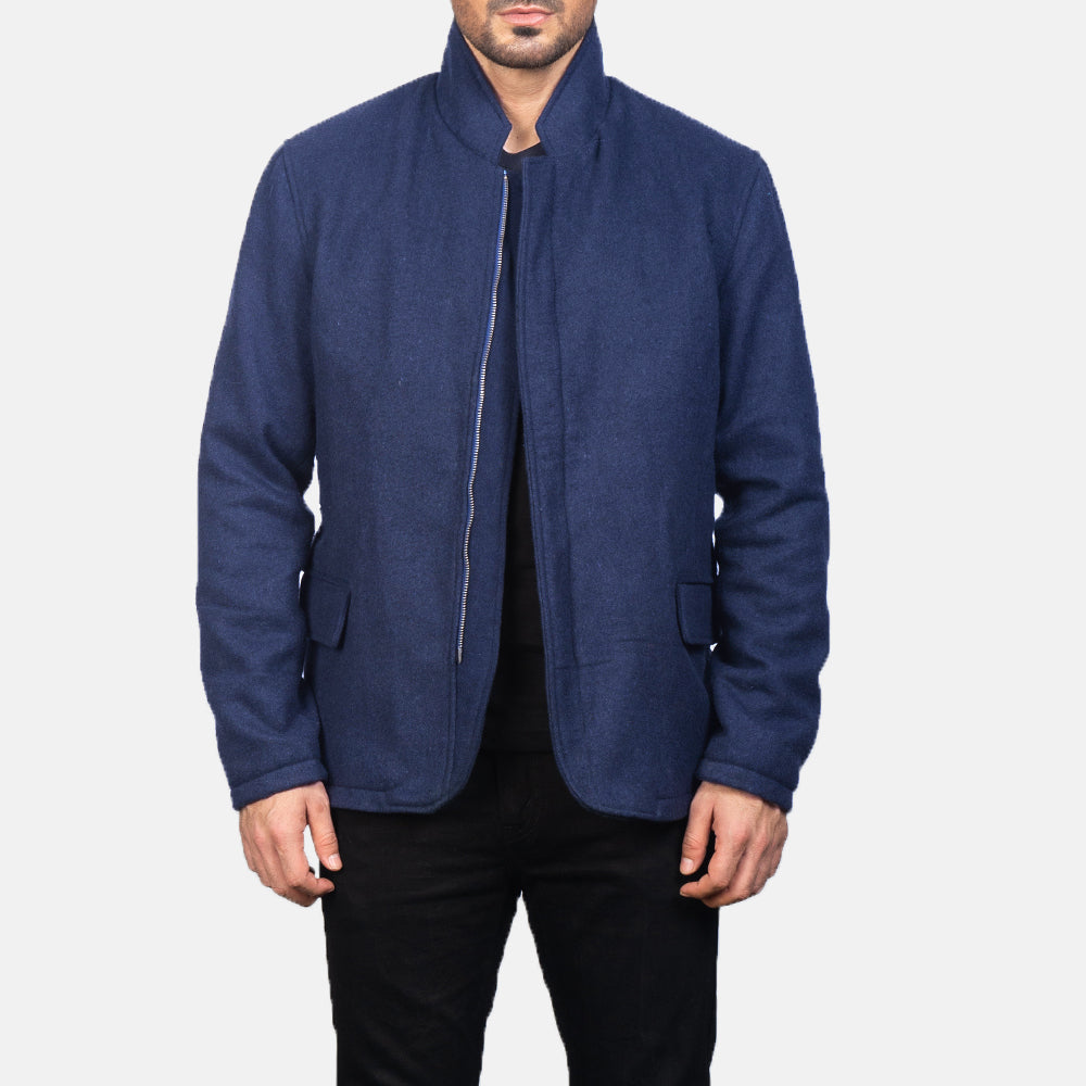 Thomas Blue Wool Jacket by Dash Racegear - men Jacket view 1