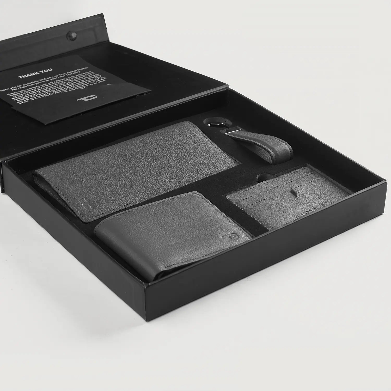Timeless Taylen Grey Leather Gift Set by Dash Racegear - unisex Leather Accessories view 3