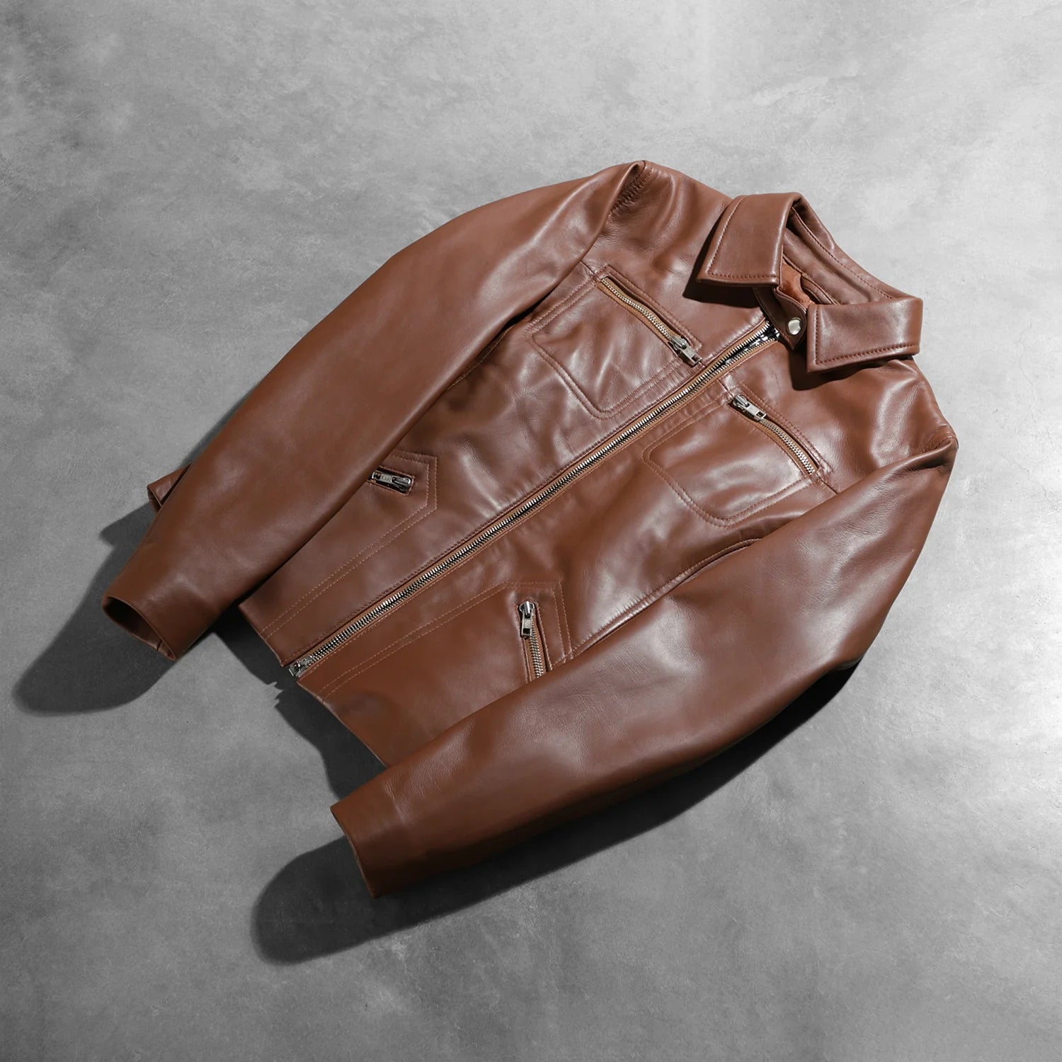 Tomachi Brown Leather Jacket by Dash Racegear - women Jacket view 8
