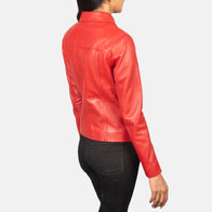 Tomachi Red Leather Jacket by Dash Racegear - women Jacket view 5