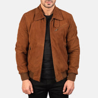 Tomchi Tan Suede Leather Jacket by Dash Racegear - men Jacket view 1