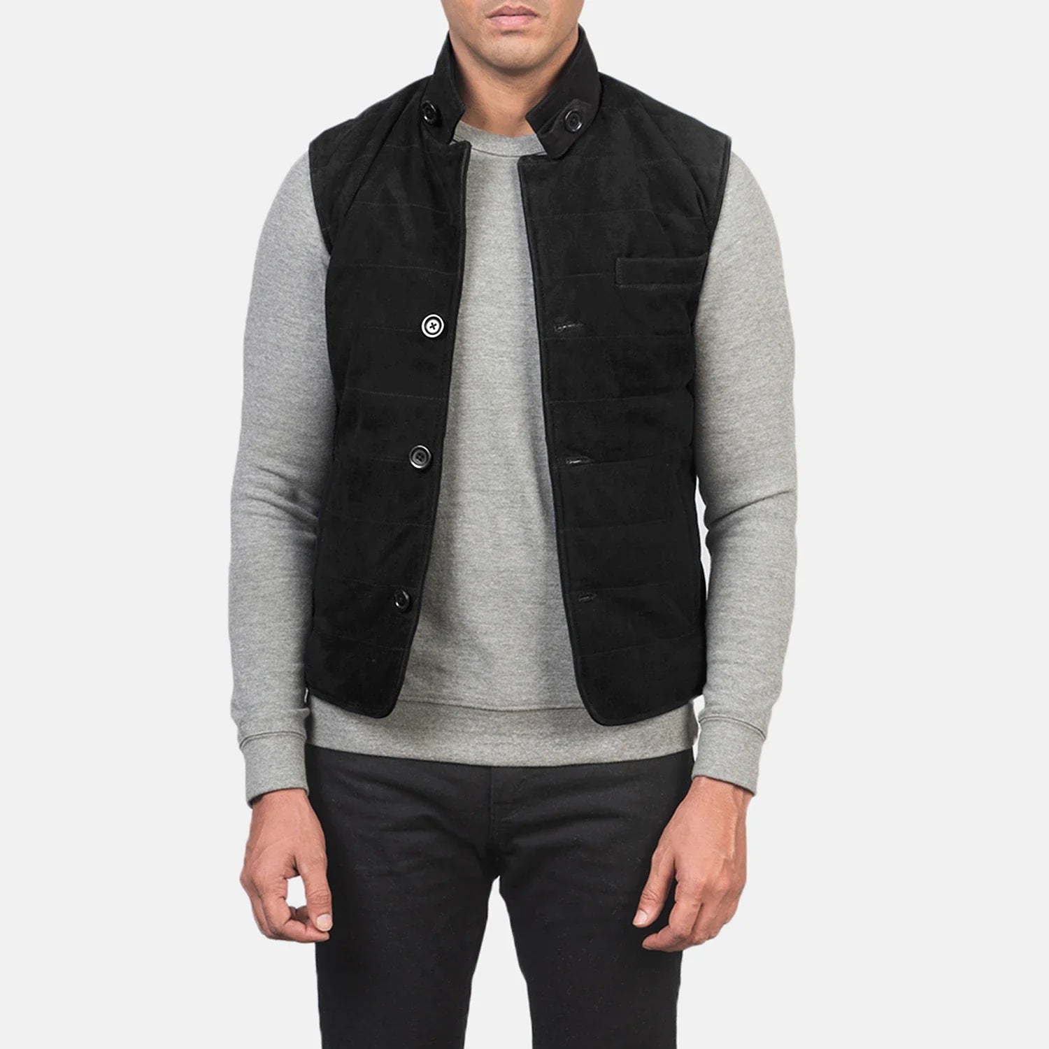Tony Black Suede Vest by Dash Racegear - men Jacket view 1