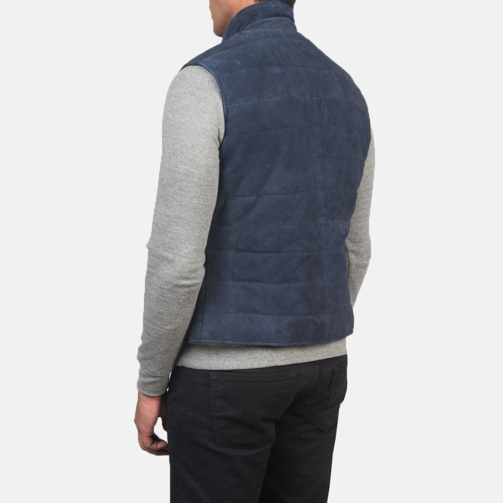 Tony Blue Suede Vest by Dash Racegear - men Jacket view 5