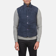 Tony Blue Suede Vest by Dash Racegear - men Jacket view 6