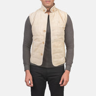 Tony Off-White Suede Vest by Dash Racegear - men Jacket view 1