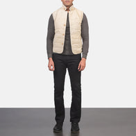 Tony Off-White Suede Vest by Dash Racegear - men Jacket view 3