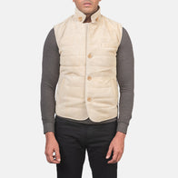 Tony Off-White Suede Vest by Dash Racegear - men Jacket view 4