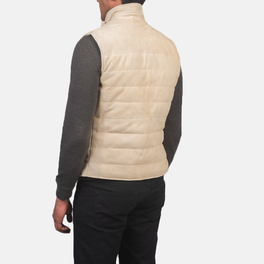 Tony Off-White Suede Vest by Dash Racegear - men Jacket view 5
