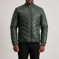 Travis Green Leather Puffer Jacket by Dash Racegear - men Jacket view 4