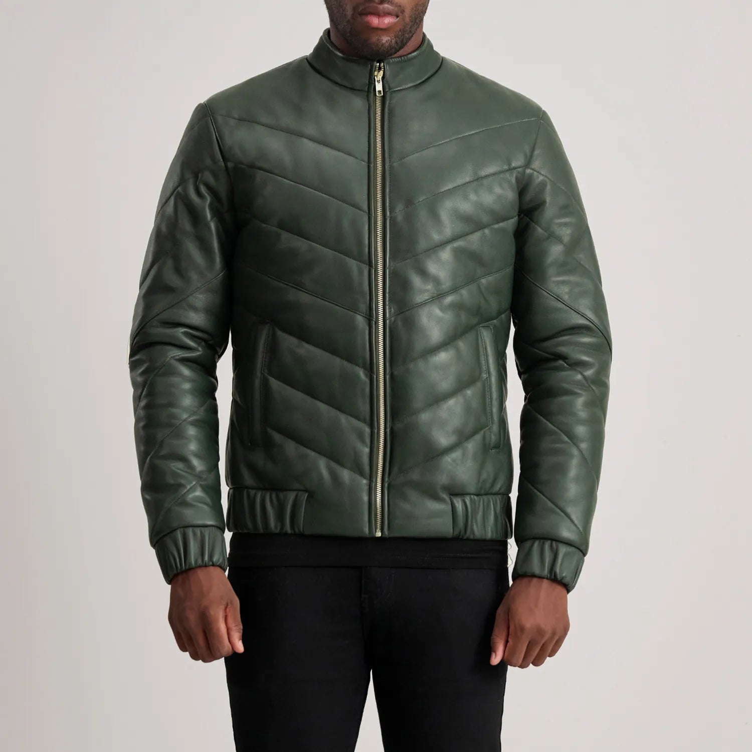 Travis Green Leather Puffer Jacket by Dash Racegear - men Jacket view 4