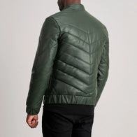 Travis Green Leather Puffer Jacket by Dash Racegear - men Jacket view 5