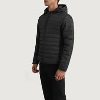 Tyler Black Hooded Puffer Jacket by Dash Racegear - men Jacket view 2