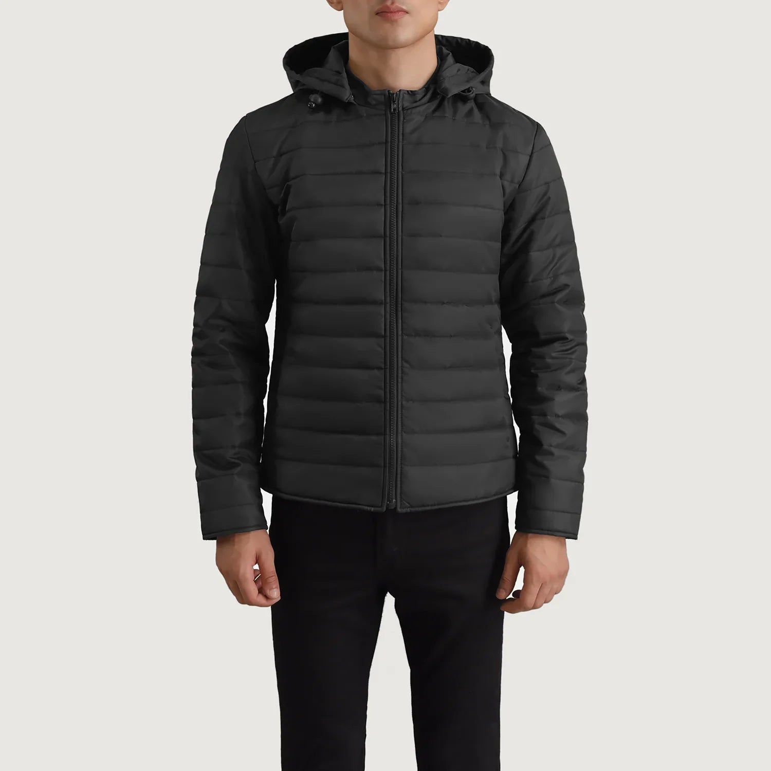 Tyler Black Hooded Puffer Jacket by Dash Racegear - men Jacket view 4