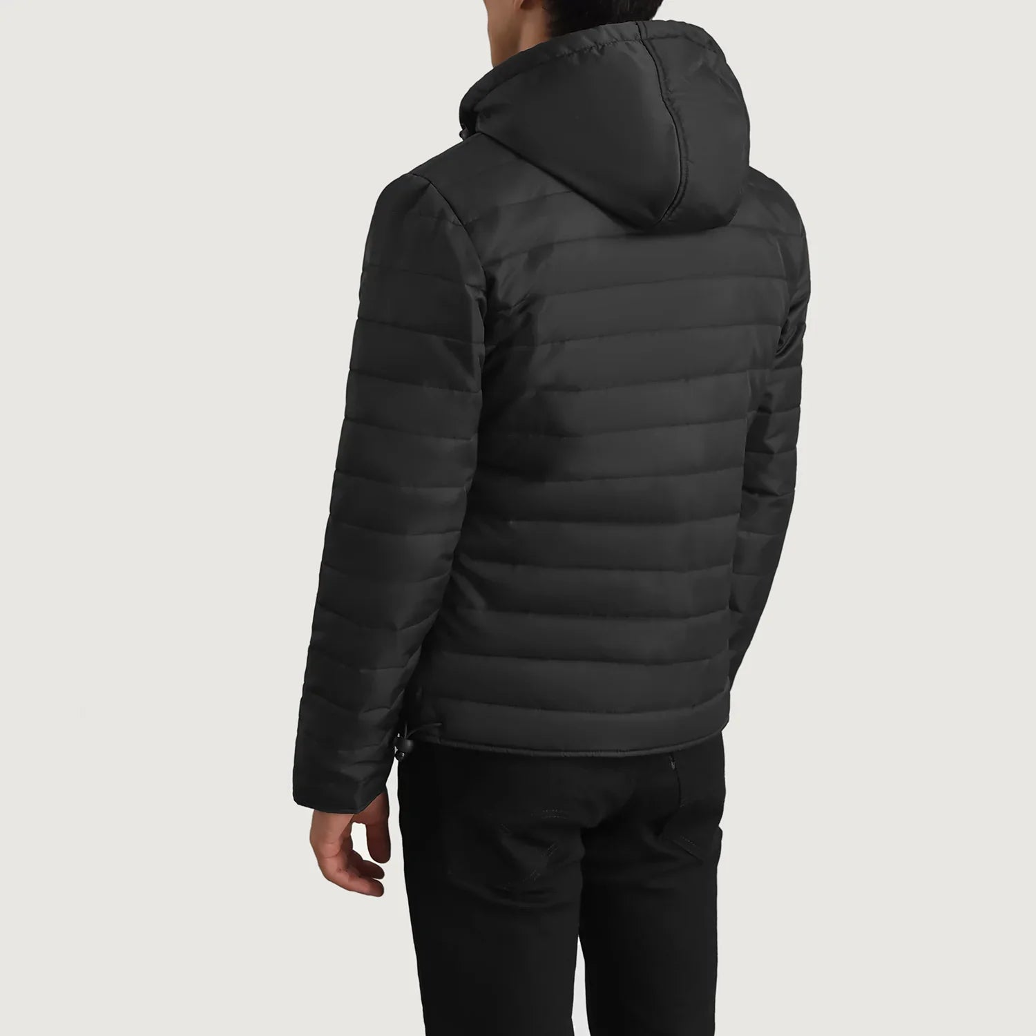 Tyler Black Hooded Puffer Jacket by Dash Racegear - men Jacket view 5