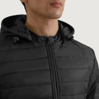 Tyler Black Hooded Puffer Jacket by Dash Racegear - men Jacket view 6