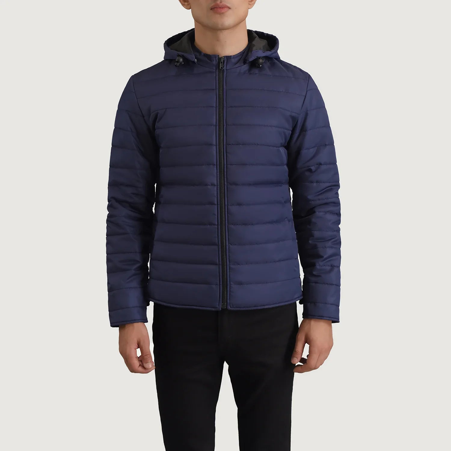 Tyler Blue Hooded Puffer Jacket by Dash Racegear - men Jacket view 4