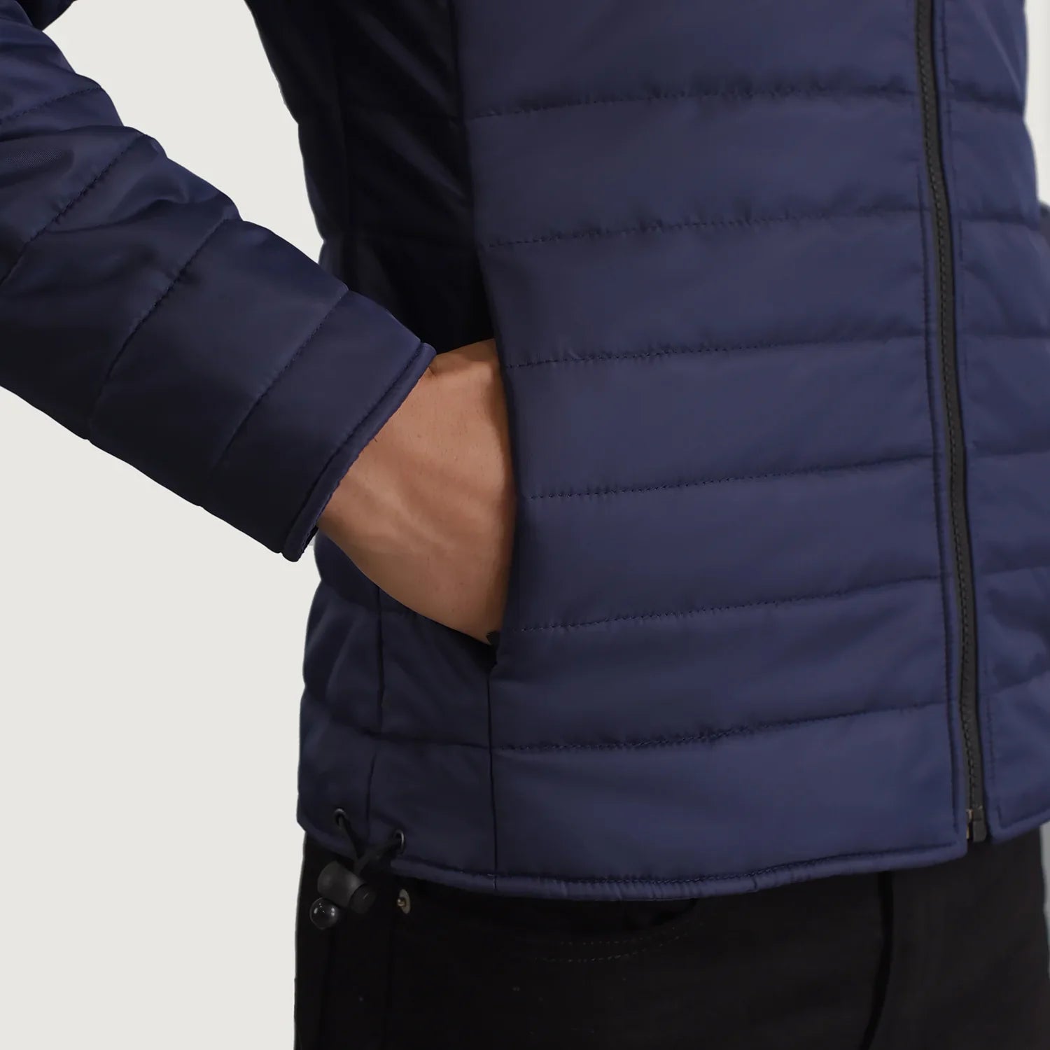 Tyler Blue Hooded Puffer Jacket by Dash Racegear - men Jacket view 6