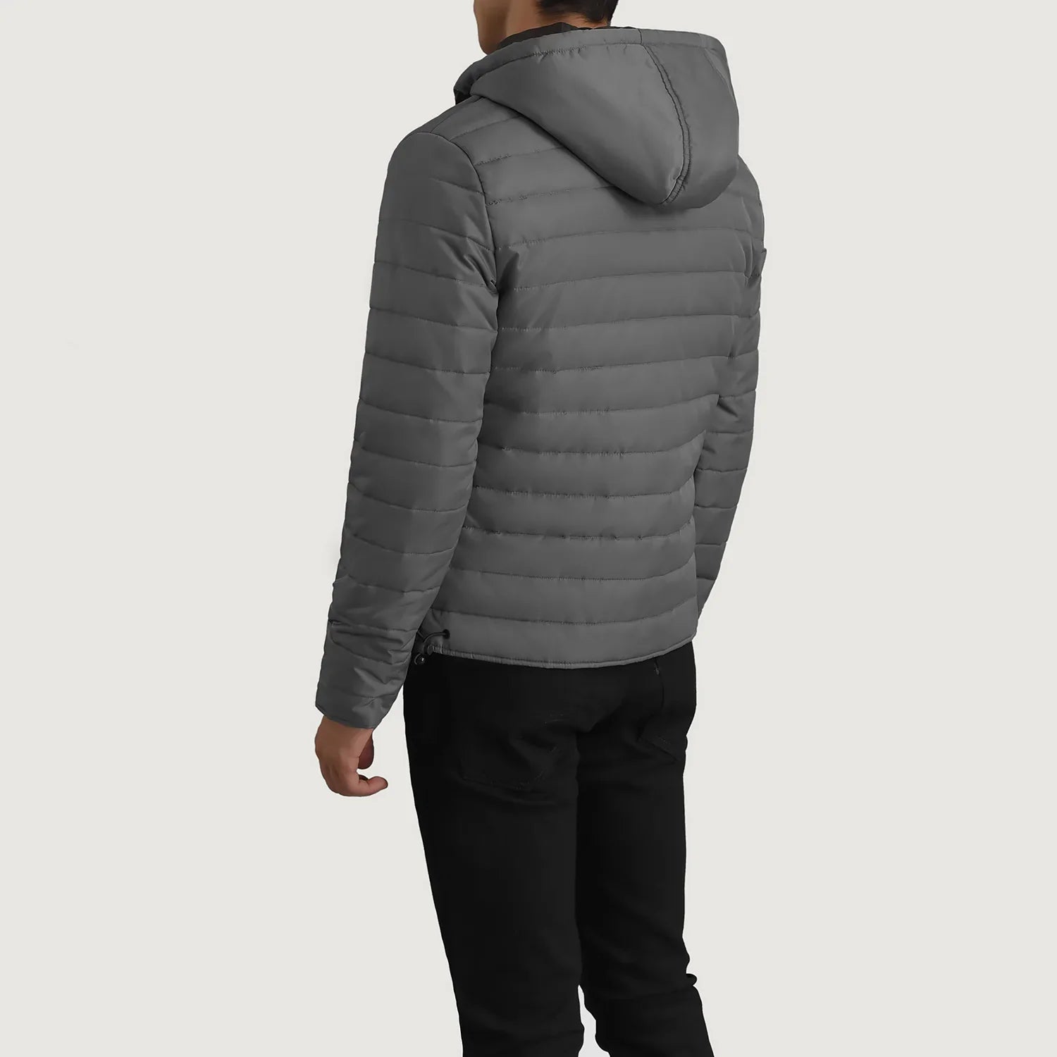 Tyler Grey Hooded Puffer Jacket by Dash Racegear - men Jacket view 5