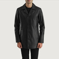 Urban Slate Black Leather Coat by Dash Racegear - men Jacket view 1