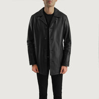 Urban Slate Black Leather Coat by Dash Racegear - men Jacket view 2