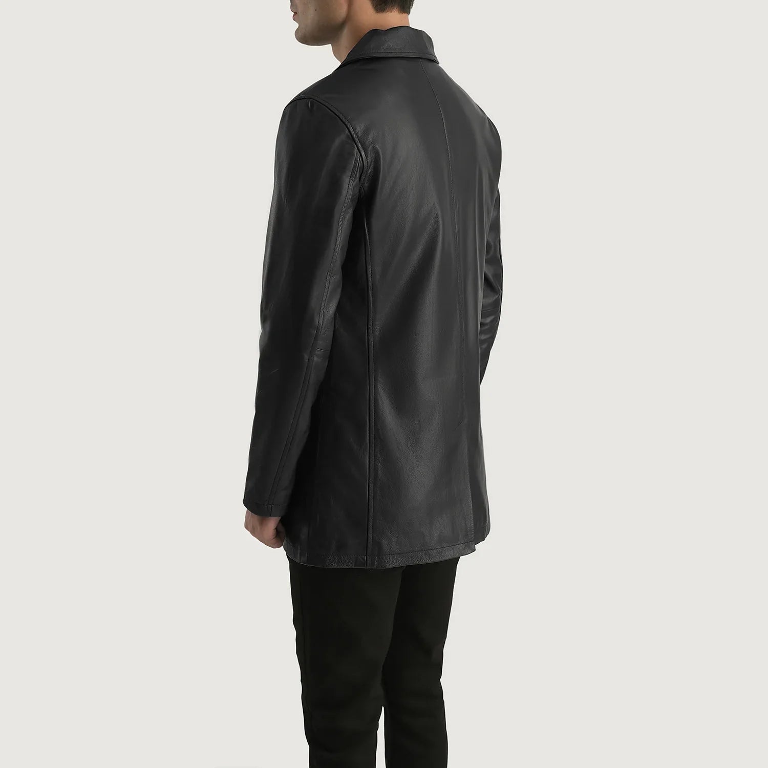 Urban Slate Black Leather Coat by Dash Racegear - men Jacket view 5