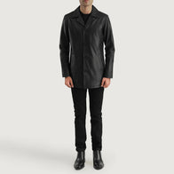 Urban Slate Black Leather Coat by Dash Racegear - men Jacket view 6