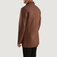 Urban Slate Brown Leather Coat by Dash Racegear - men Jacket view 5