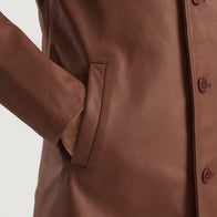 Urban Slate Brown Leather Coat by Dash Racegear - men Jacket view 6