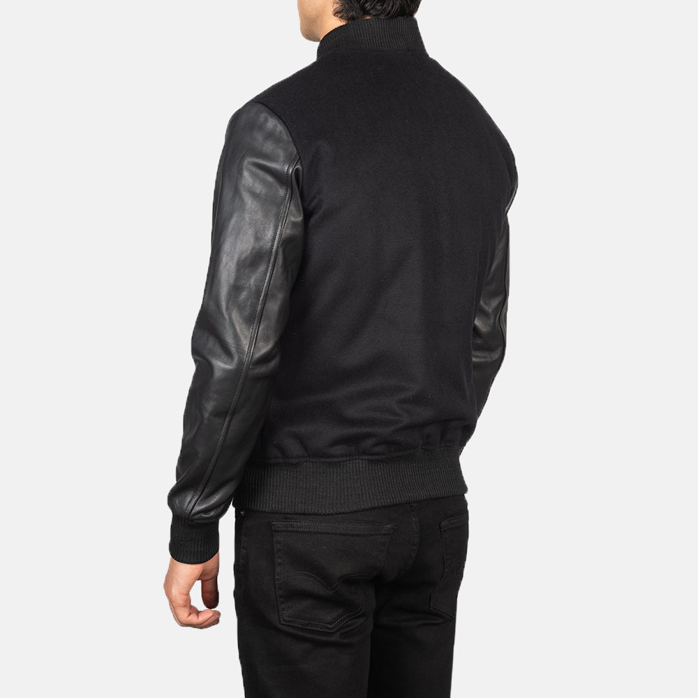 Vaxton Black Hybrid Varsity Jacket by Dash Racegear - men Jacket view 5