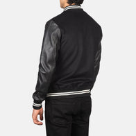 Vaxton Black Striped Hybrid Varsity Jacket by Dash Racegear - men Jacket view 5