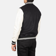 Vaxton Black & White Hybrid Varsity Jacket by Dash Racegear - men Jacket view 5
