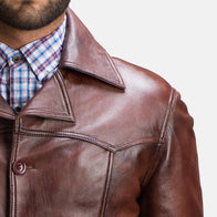 Vincent Alley Brown Leather Jacket by Dash Racegear - men Jacket view 3