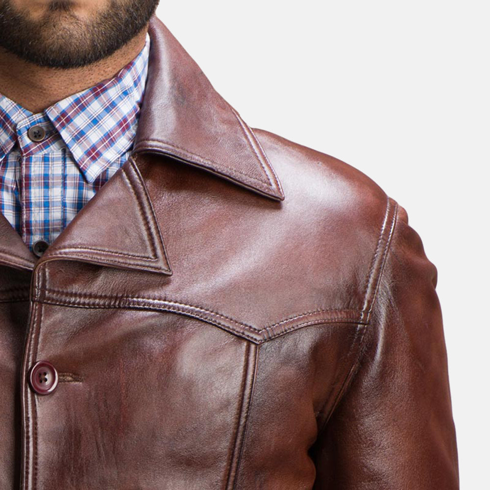 Vincent Alley Brown Leather Jacket by Dash Racegear - men Jacket view 3
